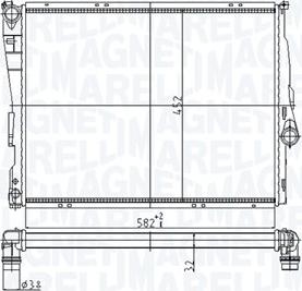 Magneti Marelli 350213176800 - Radiator, mühərrikin soyudulması furqanavto.az