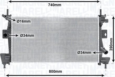 Magneti Marelli 350213170200 - Radiator, mühərrikin soyudulması furqanavto.az