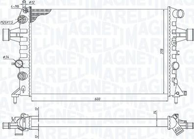 Magneti Marelli 350213172300 - Radiator, mühərrikin soyudulması furqanavto.az
