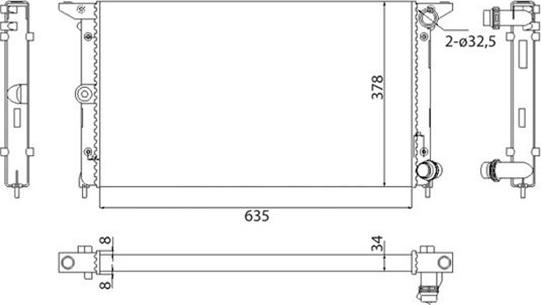 Magneti Marelli 350213844003 - Radiator, mühərrikin soyudulması furqanavto.az