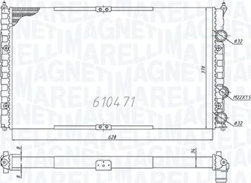 Magneti Marelli 350213842000 - Radiator, mühərrikin soyudulması furqanavto.az