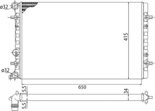 Magneti Marelli 350213803003 - Radiator, mühərrikin soyudulması furqanavto.az