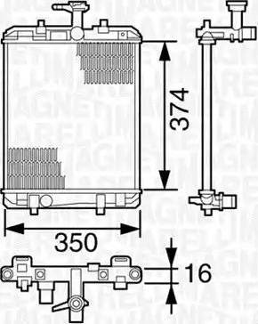 Magneti Marelli 350213392000 - Radiator, mühərrikin soyudulması furqanavto.az