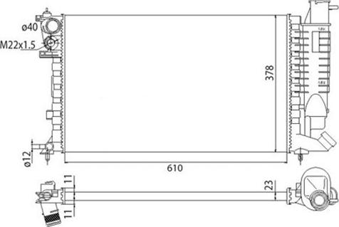 Magneti Marelli 350213311003 - Radiator, mühərrikin soyudulması furqanavto.az