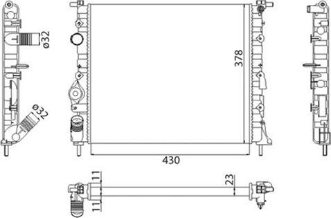 Magneti Marelli 350213261003 - Radiator, mühərrikin soyudulması furqanavto.az