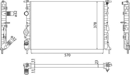 Magneti Marelli 350213263003 - Radiator, mühərrikin soyudulması furqanavto.az