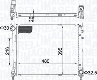 Magneti Marelli 350213209200 - Radiator, mühərrikin soyudulması furqanavto.az