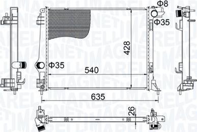 Magneti Marelli 350213207400 - Radiator, mühərrikin soyudulması furqanavto.az