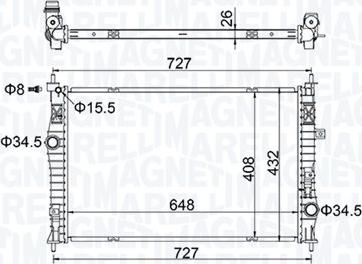 Magneti Marelli 350213207200 - Radiator, mühərrikin soyudulması furqanavto.az