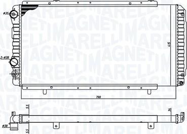 Magneti Marelli 350213707000 - Radiator, mühərrikin soyudulması furqanavto.az