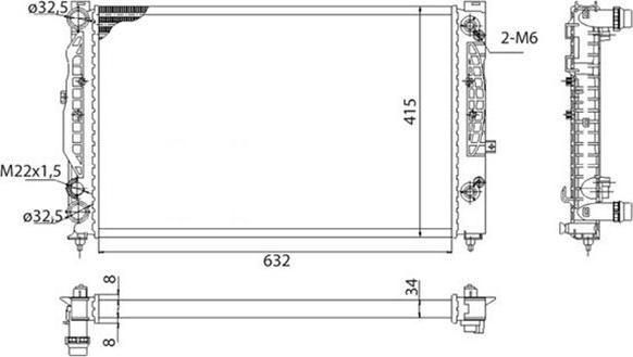 Magneti Marelli 350213739003 - Radiator, mühərrikin soyudulması furqanavto.az