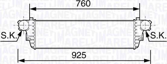 Magneti Marelli 351319203480 - Intercooler, şarj cihazı furqanavto.az