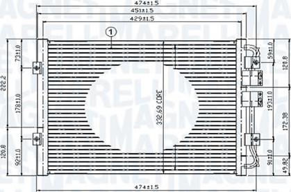 Magneti Marelli - BR 351036421MM - Kondenser, kondisioner furqanavto.az