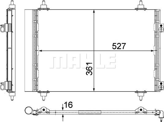 MAHLE AC 554 000P - Kondenser, kondisioner furqanavto.az