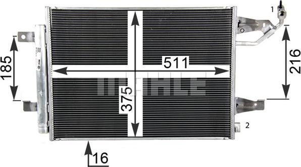 MAHLE AC 509 000P - Kondenser, kondisioner furqanavto.az