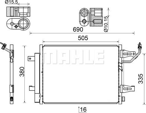 MAHLE AC 509 000S - Kondenser, kondisioner furqanavto.az