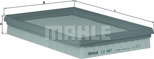 MAHLE LX 687 - Hava filtri furqanavto.az