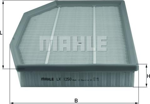 MAHLE LX 1250 - Hava filtri furqanavto.az