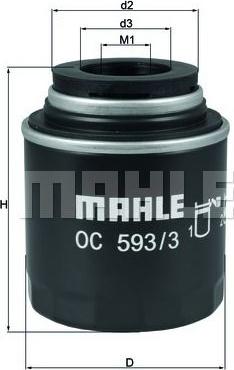 MAHLE OC 593/3 - Yağ filtri furqanavto.az