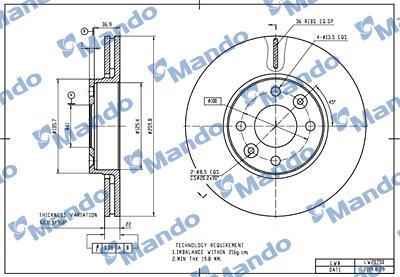 Mando MBC035454 - Əyləc Diski furqanavto.az