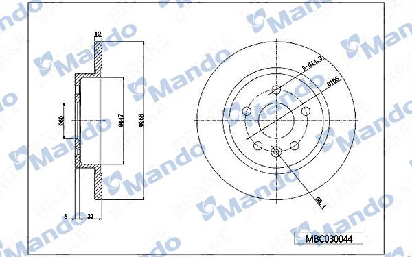 Mando MBC030044 - Əyləc Diski furqanavto.az