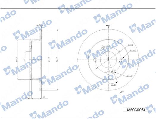 Mando MBC030063 - Əyləc Diski furqanavto.az