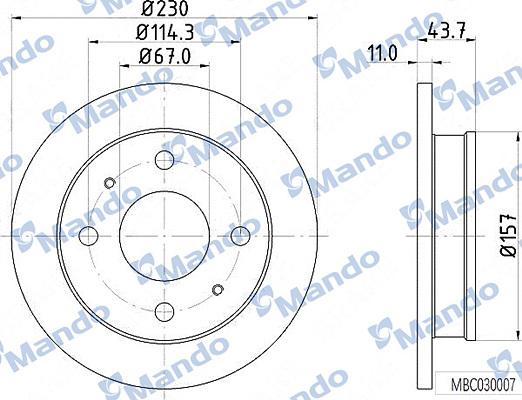 Mando MBC030007 - Əyləc Diski furqanavto.az