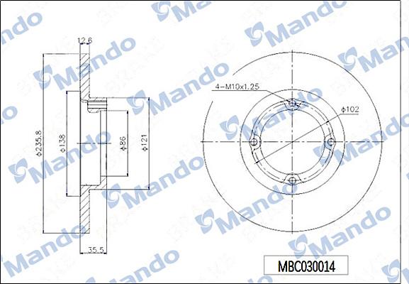 Mando MBC030014 - Əyləc Diski furqanavto.az