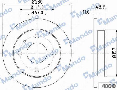 Mando MBC030010 - Əyləc Diski furqanavto.az