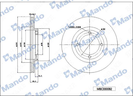 Mando MBC030082 - Əyləc Diski furqanavto.az