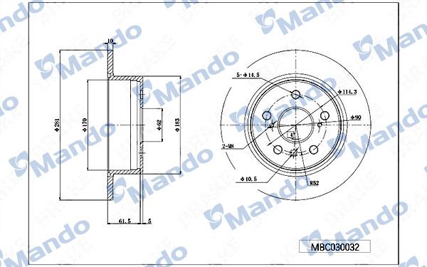 Mando MBC030032 - Əyləc Diski furqanavto.az