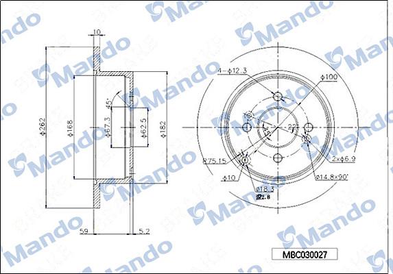 Mando MBC030027 - Əyləc Diski furqanavto.az