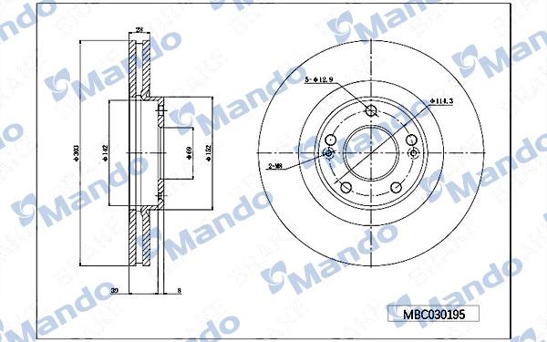 Mando MBC030195 - Əyləc Diski furqanavto.az