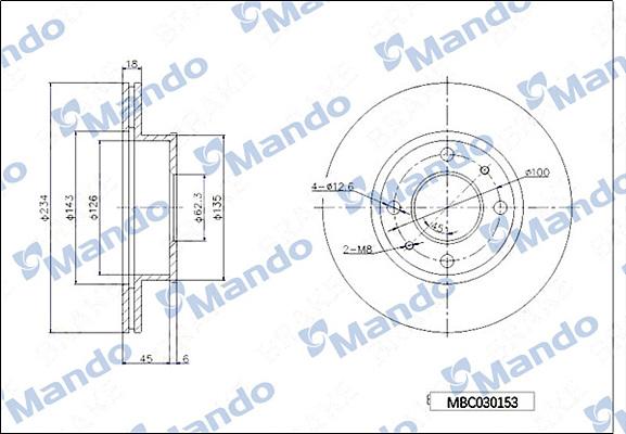 Mando MBC030153 - Əyləc Diski furqanavto.az