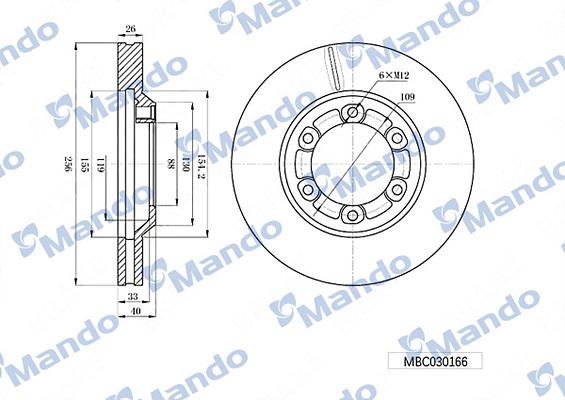 Mando MBC030166 - Əyləc Diski furqanavto.az