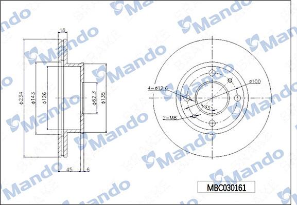 Mando MBC030161 - Əyləc Diski furqanavto.az