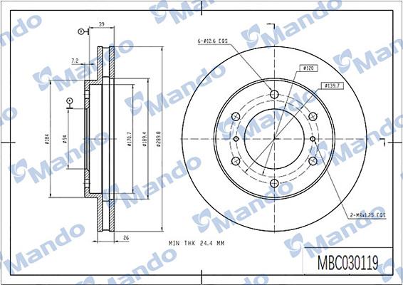 Mando MBC030119 - Əyləc Diski furqanavto.az