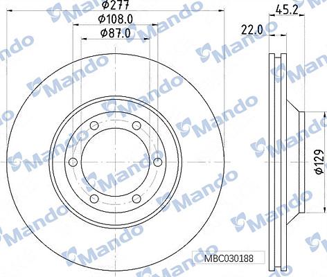 Mando MBC030188 - Əyləc Diski furqanavto.az