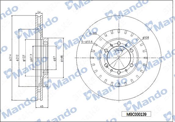 Mando MBC030139 - Əyləc Diski furqanavto.az