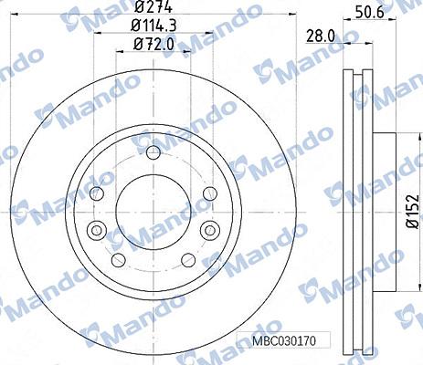 Mando MBC030170 - Əyləc Diski furqanavto.az