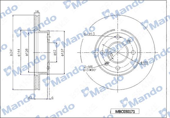 Mando MBC030171 - Əyləc Diski furqanavto.az