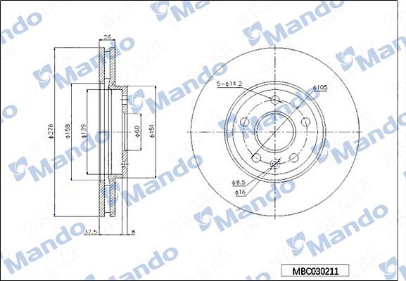 Mando MBC030211 - Əyləc Diski furqanavto.az