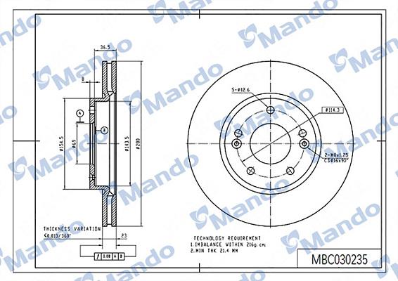 Mando MBC030235 - Əyləc Diski furqanavto.az