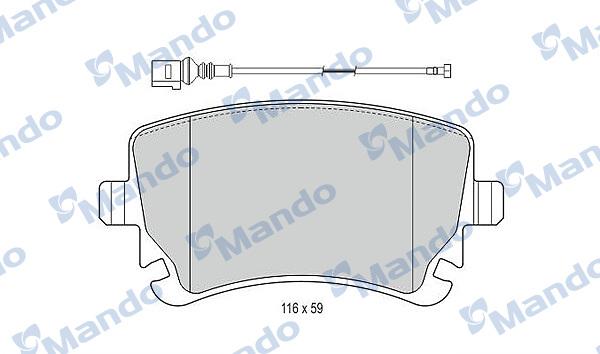 Mando MBF015207 - Əyləc altlığı dəsti, əyləc diski furqanavto.az