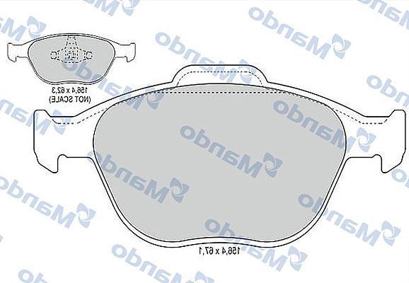 Mando MBF015182 - Əyləc altlığı dəsti, əyləc diski furqanavto.az