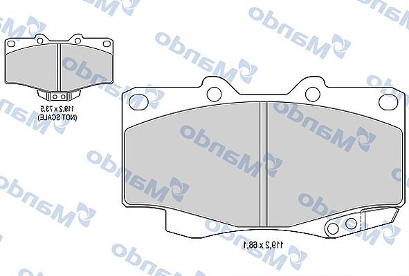 Mando MBF015853 - Əyləc altlığı dəsti, əyləc diski furqanavto.az