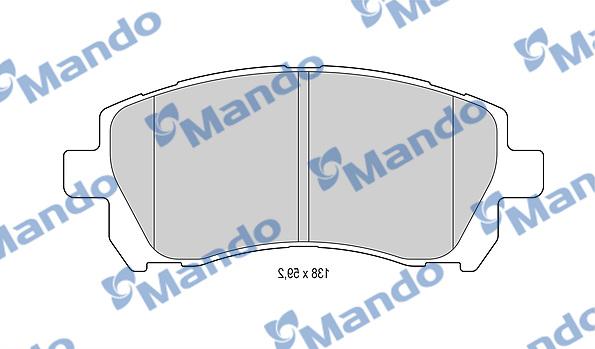 Mando MBF015819 - Əyləc altlığı dəsti, əyləc diski furqanavto.az