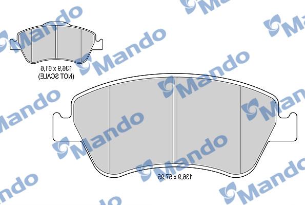 Mando MBF015885 - Əyləc altlığı dəsti, əyləc diski furqanavto.az