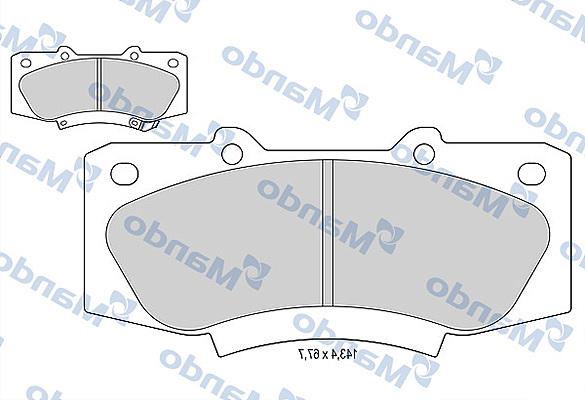 Mando MBF015887 - Əyləc altlığı dəsti, əyləc diski furqanavto.az