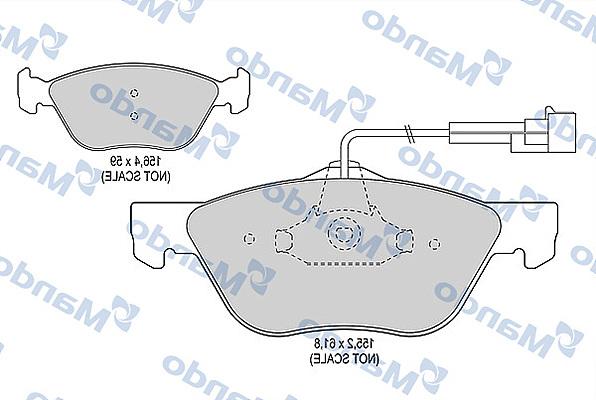 Mando MBF015349 - Əyləc altlığı dəsti, əyləc diski furqanavto.az